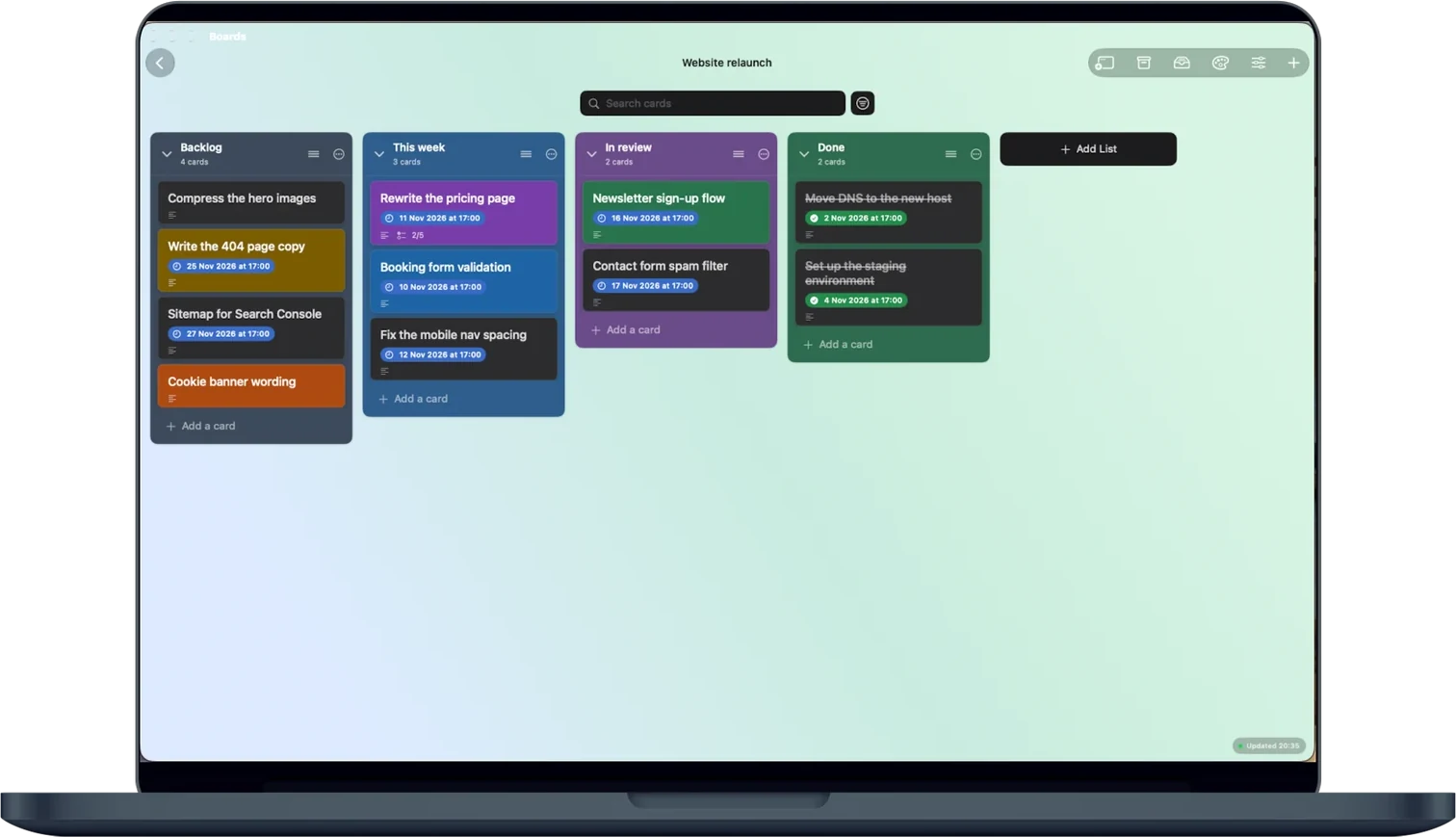 A screen from Tia